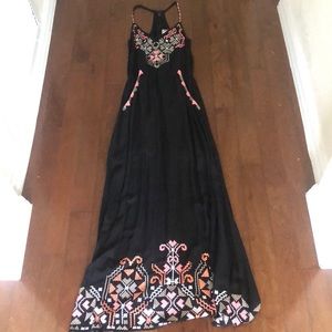 Black patterned maxi dress